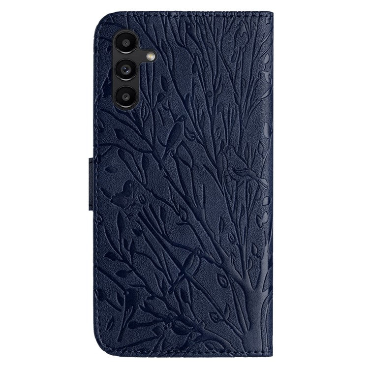 For Samsung Galaxy S23 FE Case Protective Leather Phone Cover with Stand Wallet - Blue