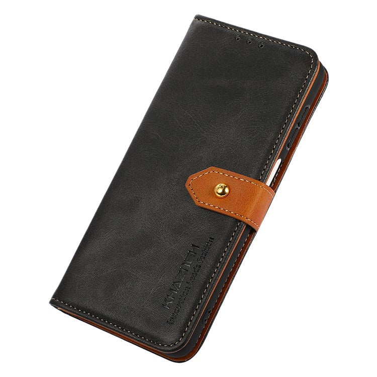 KHAZNEH For Samsung Galaxy A05 4G Case Cowhide Texture PU Leather Stand Wallet Phone Cover - Black