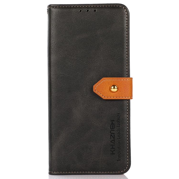 KHAZNEH For Samsung Galaxy A05 4G Case Cowhide Texture PU Leather Stand Wallet Phone Cover - Black