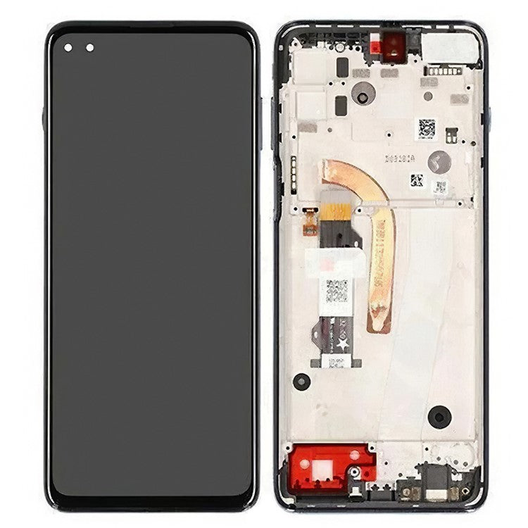 For Motorola Moto G100 Grade B LCD Screen and Digitizer Assembly + Frame Replacement Part (without Logo) - Grey
