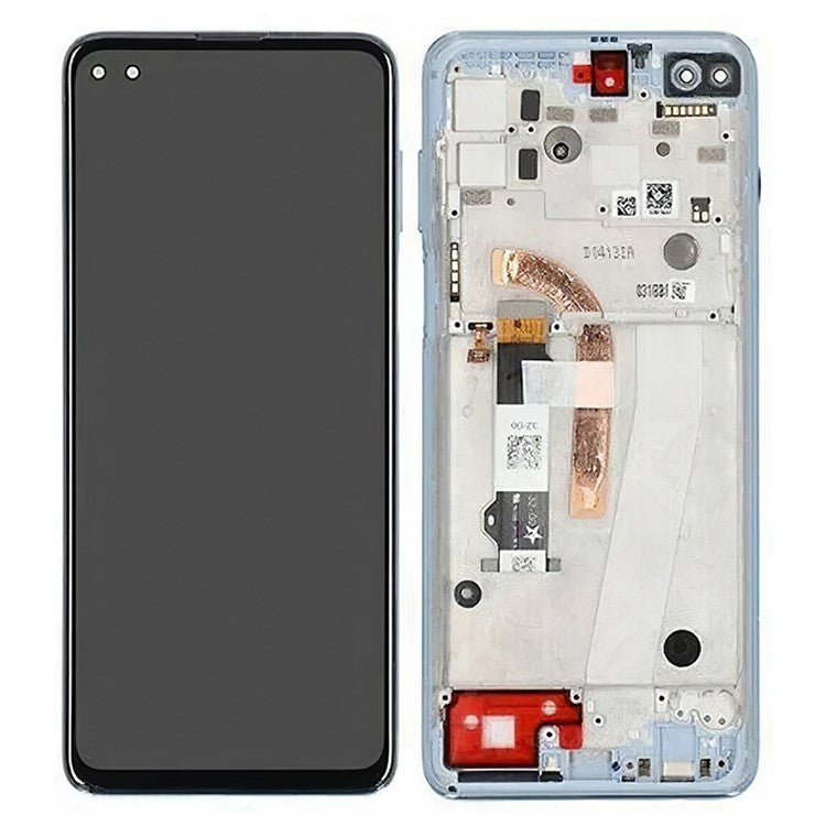 For Motorola Moto G100 Grade B LCD Screen and Digitizer Assembly + Frame Replacement Part (without Logo) - Blue