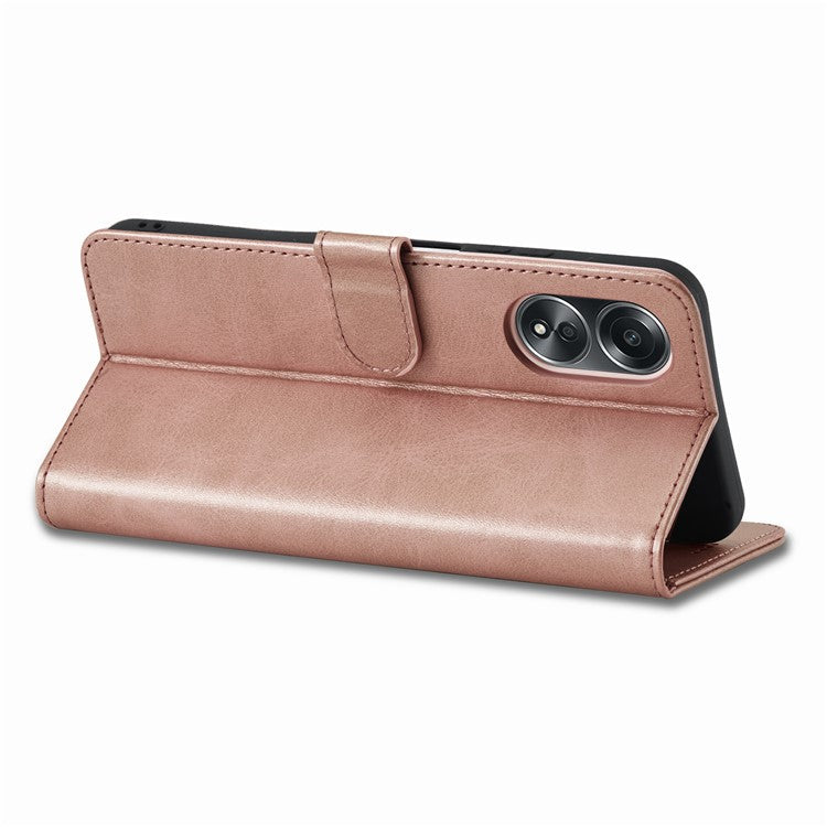 LC.IMEEKE For Oppo A58 4G / F23 5G Case Leather Phone Cover Stand Calf Texture Wallet - Yellow