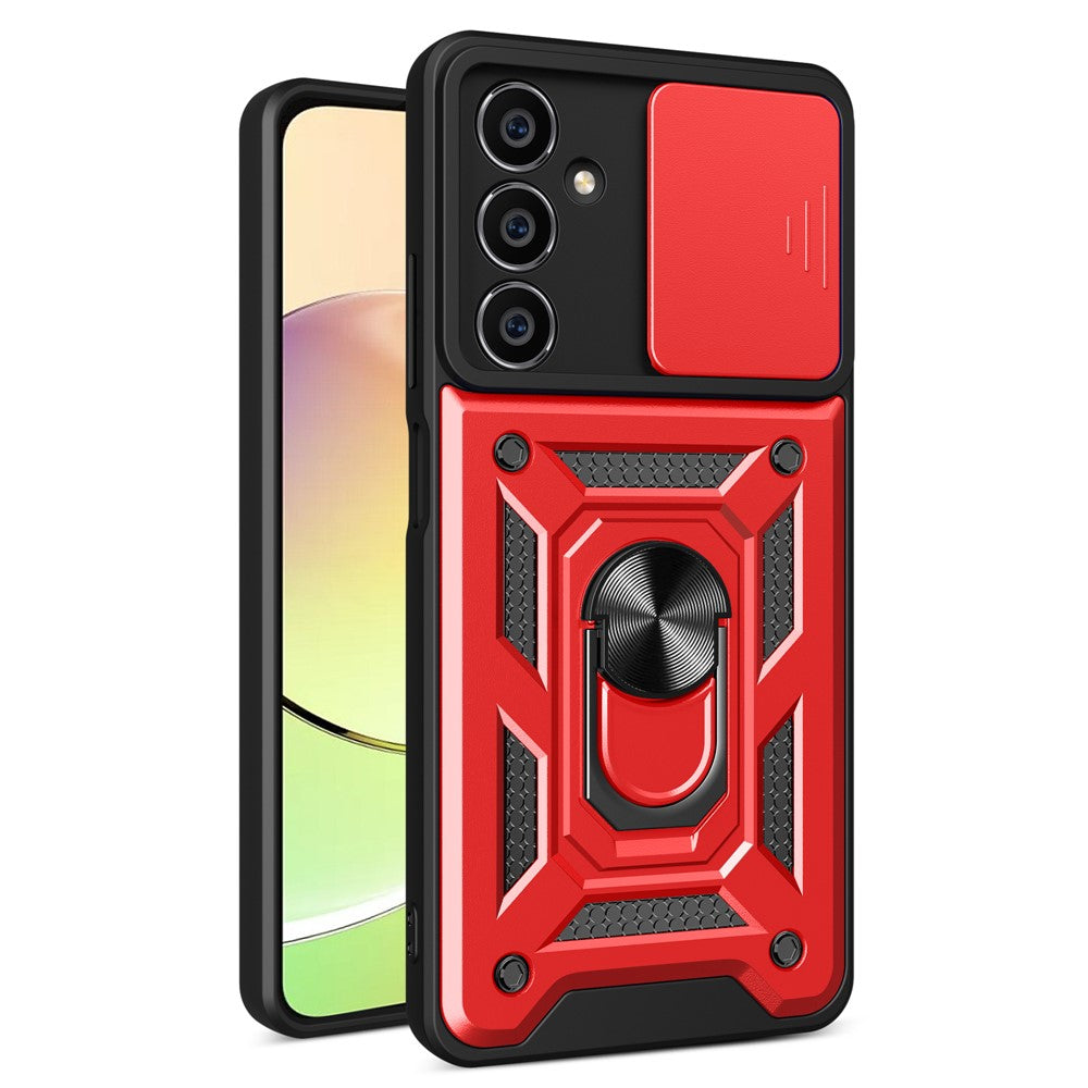 For Samsung Galaxy M54 5G / F54 5G Case Ring Kickstand PC+TPU Smartphone Cover - Red