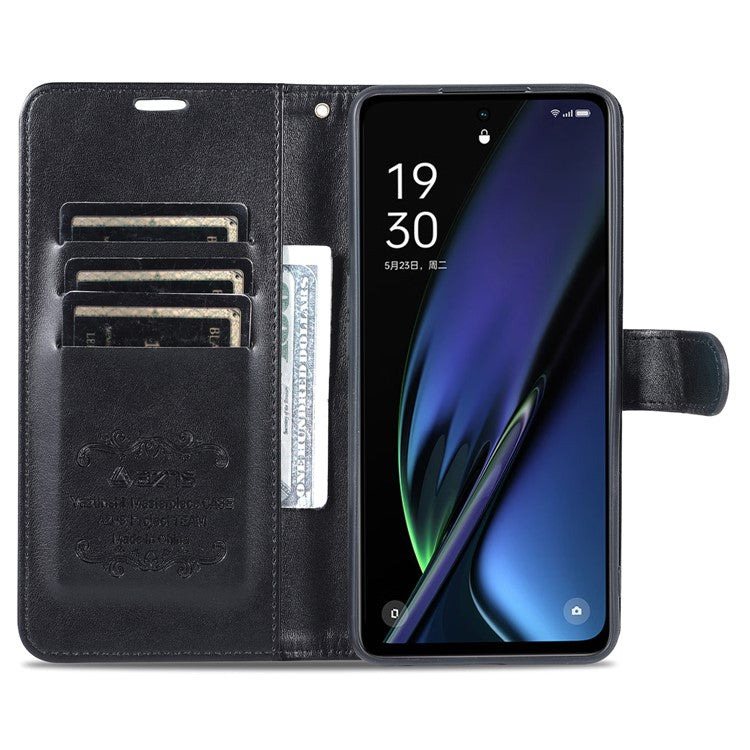 AZNS For OnePlus Nord CE3 5G / Oppo K11 5G Case Leather Wallet Protective Phone Cover - Black