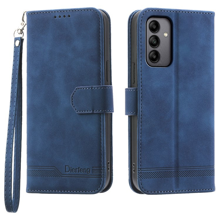 DIERFENG DF-03 For Samsung Galaxy A05s 4G Case Slim-Fit PU Leather Stand Cover Phone Shell Wallet - Blue