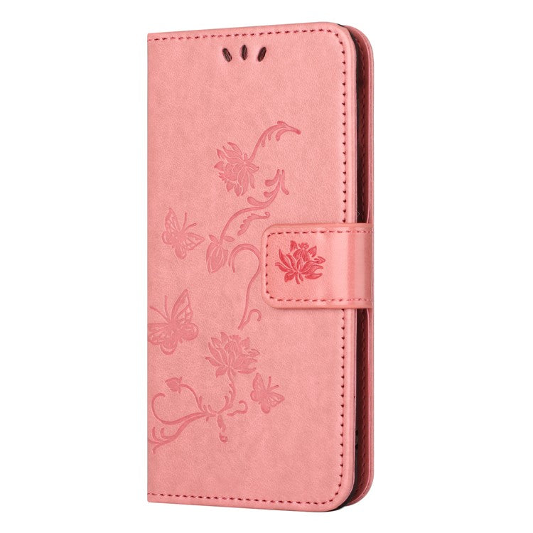 For Samsung Galaxy A15 5G Shockproof Case Imprinted PU Leather Wallet Phone Cover - Pink
