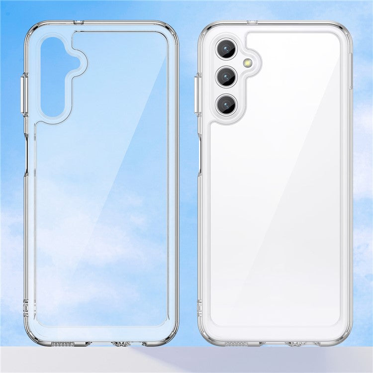 For Samsung Galaxy A14 5G / A14 4G Case Clear Phone Cover with Electroplating Buttons (Big Rear Lens Hole)