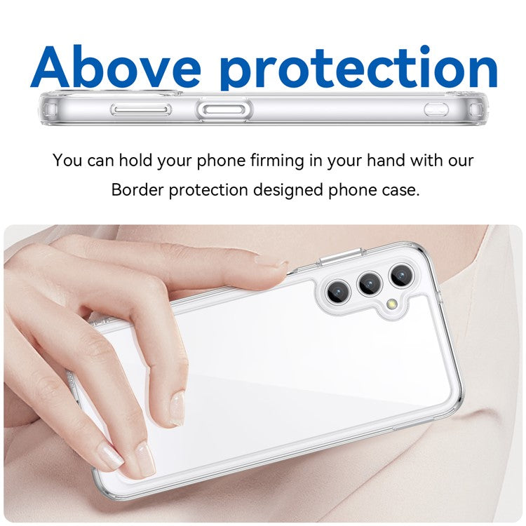 For Samsung Galaxy A14 5G / A14 4G Case Clear Phone Cover with Electroplating Buttons (Big Rear Lens Hole)