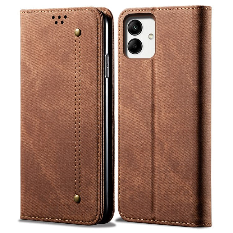 For Samsung Galaxy A05 4G Case Anti-Scratch PU Leather Phone Shell Wallet - Coffee