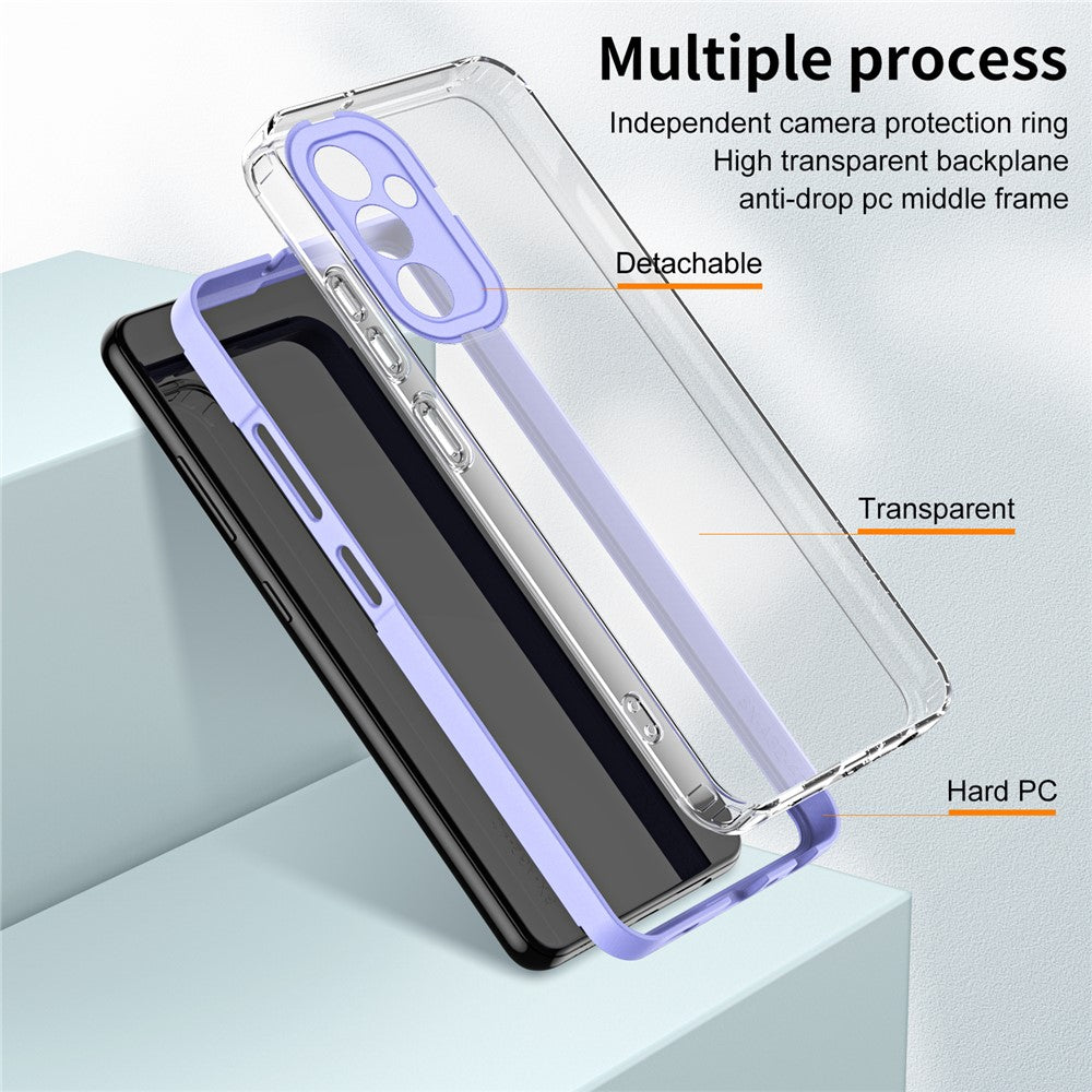 For Samsung Galaxy M54 5G / F54 5G Case TPU+PC Clear Shockproof Phone Cover - Purple