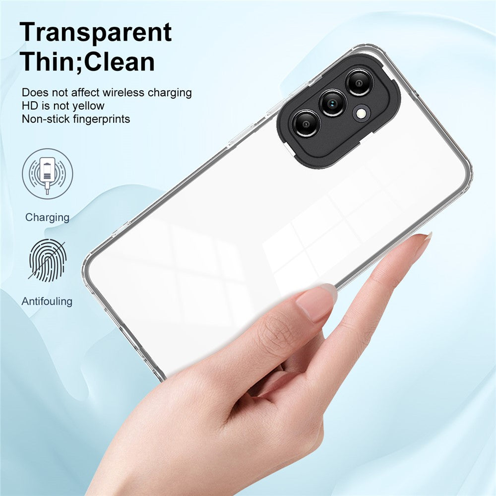 For Samsung Galaxy M54 5G / F54 5G Case TPU+PC Clear Shockproof Phone Cover - Black