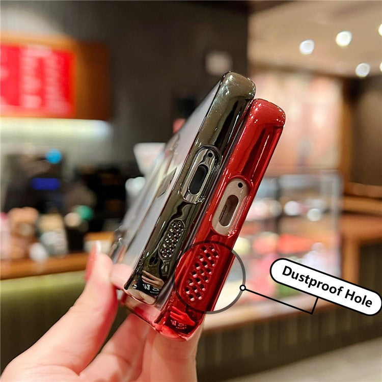 For Samsung Galaxy S23 Case Electroplated Magnetic Clear TPU Phone Back Cover - Silver