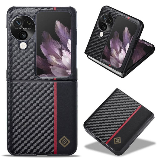 LC.IMEEKE For Oppo Find N3 Flip 5G Case Carbon Fiber Texture Back Slim Phone Cover
