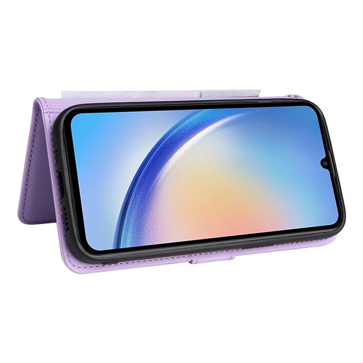BETOPNICE 005 For Samsung Galaxy A34 5G Case Stand Wallet Detachable Phone Leather Cover - Purple