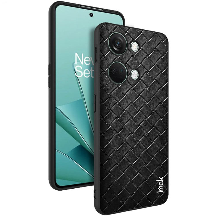 IMAK LX-5 Series for OnePlus Ace 2V / Nord 3 5G Phone Case PU Leather+PC+TPU Cover - Woven Texture