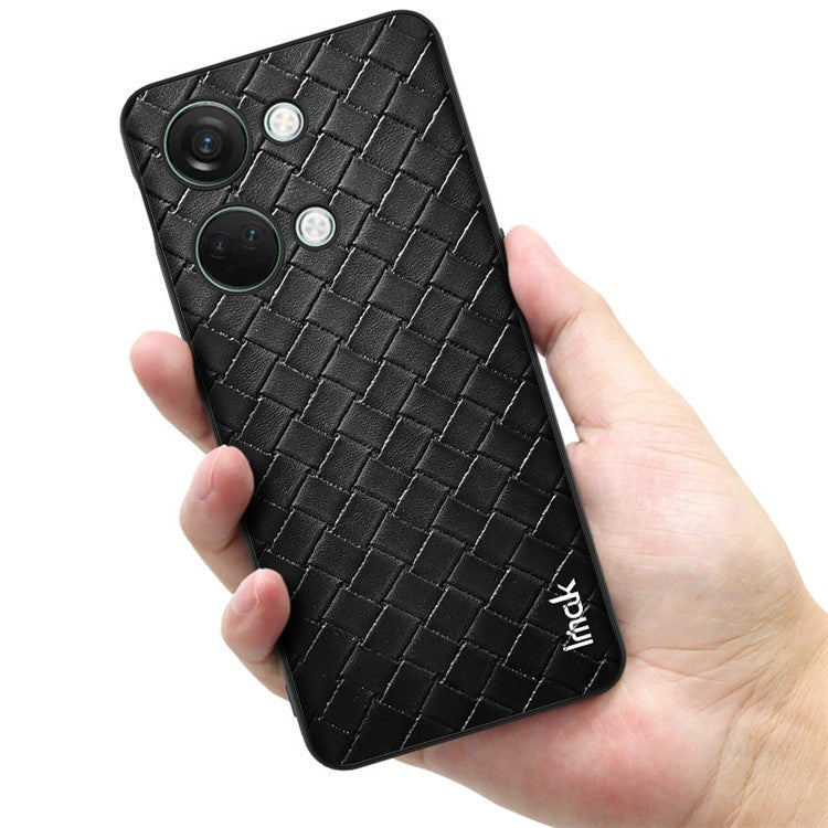 IMAK LX-5 Series for OnePlus Ace 2V / Nord 3 5G Phone Case PU Leather+PC+TPU Cover - Woven Texture