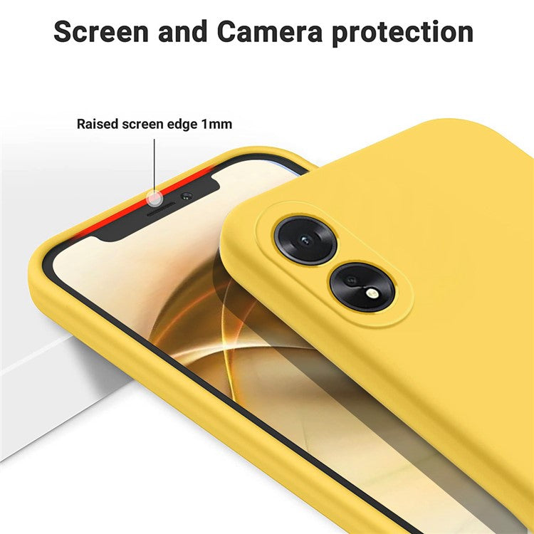 Shockproof Liquid Silicone Shell For Oppo A38 4G / A18 4G Case Mobile Phone Cover - Yellow