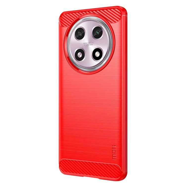 MOFI JK TPU Series-1 For Oppo A2 Pro 5G TPU Case Carbon Fiber Texture Phone Cover - Red
