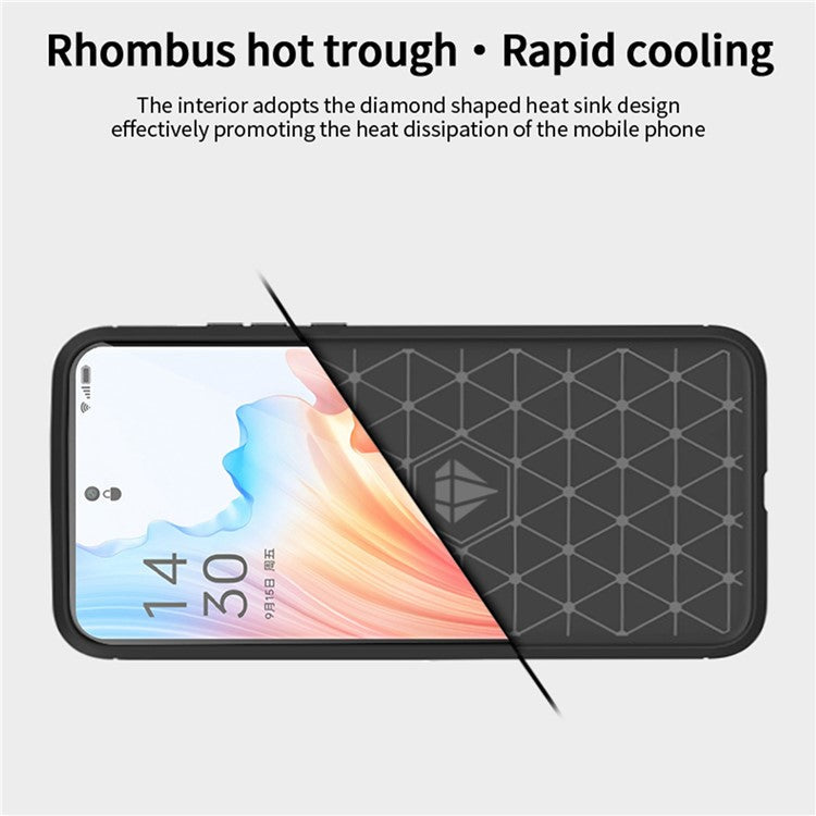 MOFI JK TPU Series-1 For Oppo A2 Pro 5G TPU Case Carbon Fiber Texture Phone Cover - Red