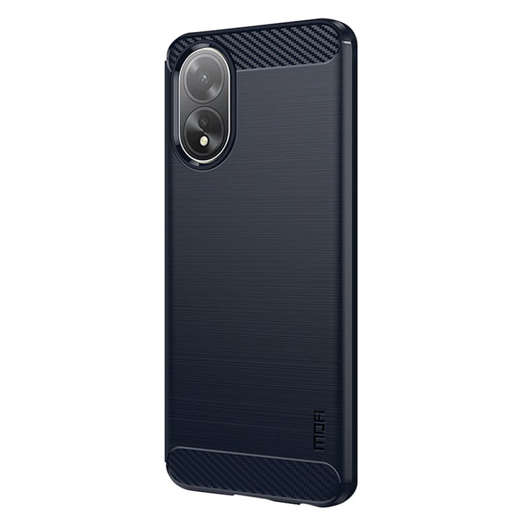 MOFI JK TPU Series-1 For Oppo A38 4G Slim-Fit TPU Case Carbon Fiber Texture Cell Phone Cover - Blue