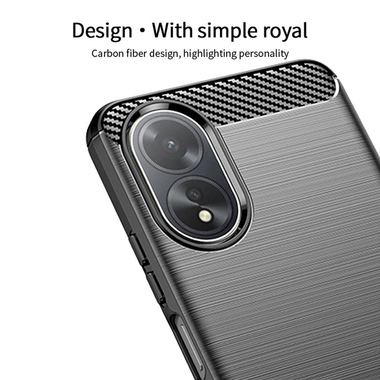 MOFI JK TPU Series-1 For Oppo A38 4G Slim-Fit TPU Case Carbon Fiber Texture Cell Phone Cover - Blue