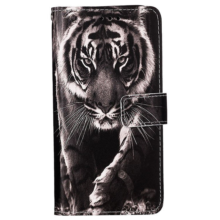 YB Pattern Printing Leather Series-4 for Samsung Galaxy A15 4G Case PU Leather Phone Wallet Cover - Tiger
