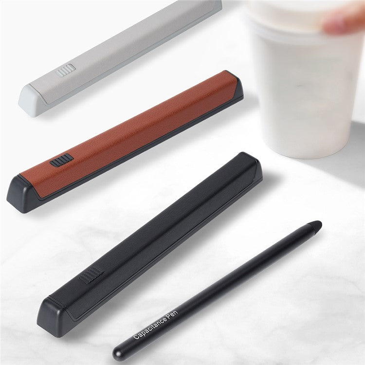 GKK For Samsung Galaxy Z Fold5 5G / Z Fold4 5G / Z Fold3 5G Capacitor Pen Case Magnetic Protective Cover (No Stylus) - Brown