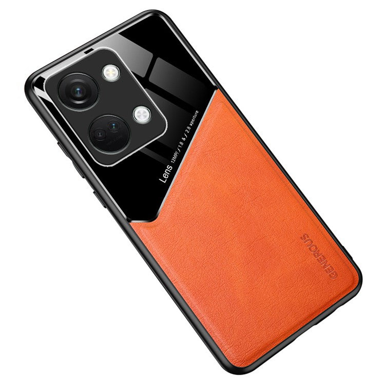 For OnePlus Nord 3 5G / Ace 2V Case Drop-proof PU Leather Coated TPU+PC Phone Cover - Orange