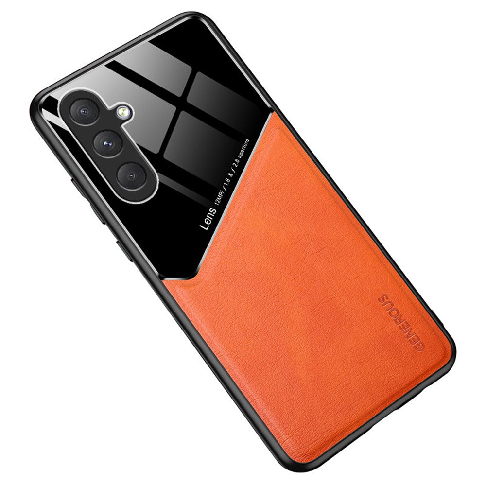 For Samsung Galaxy M54 5G / F54 5G Case Precise Cutout Leather Coated TPU+PC Phone Cover - Orange