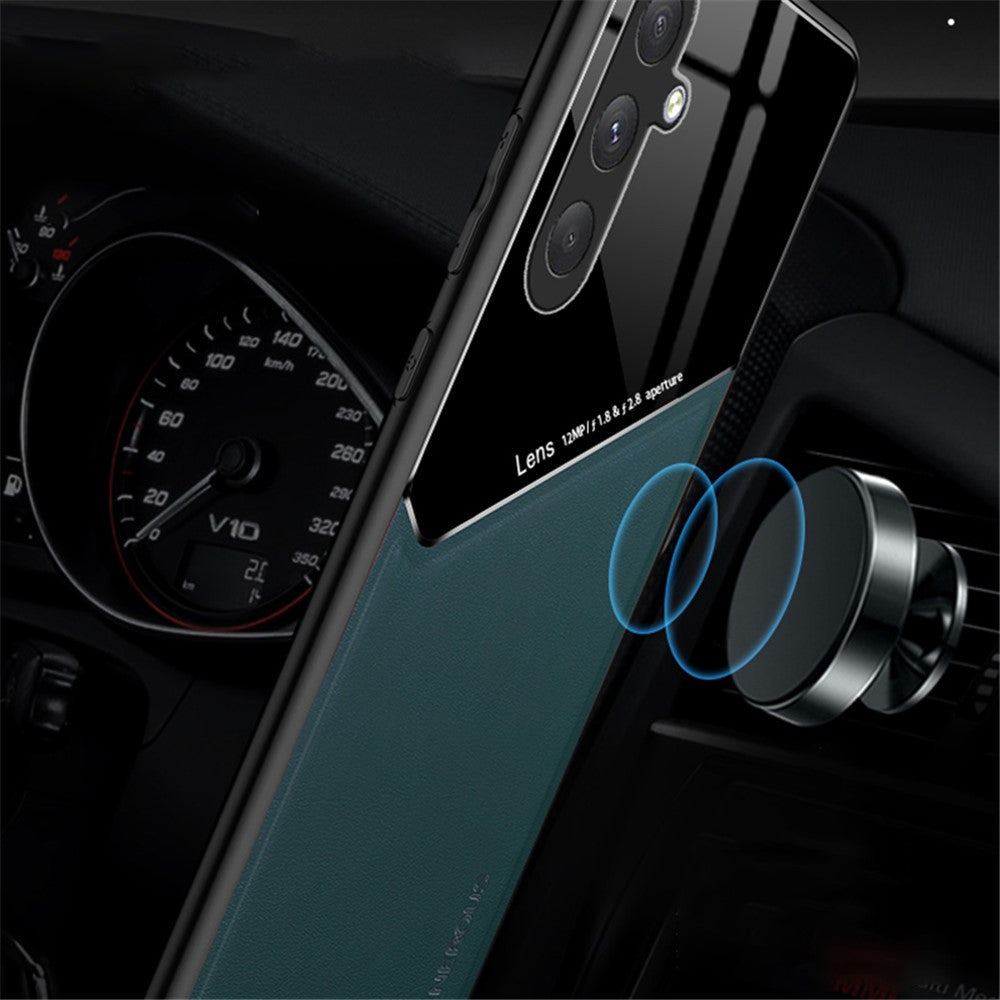 For Samsung Galaxy M54 5G / F54 5G Case Precise Cutout Leather Coated TPU+PC Phone Cover - Green