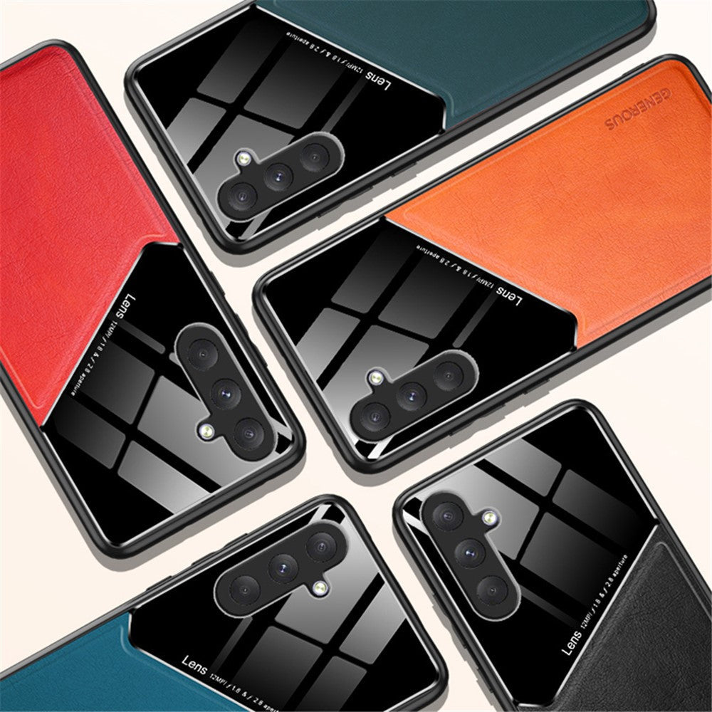 For Samsung Galaxy M54 5G / F54 5G Case Precise Cutout Leather Coated TPU+PC Phone Cover - Green