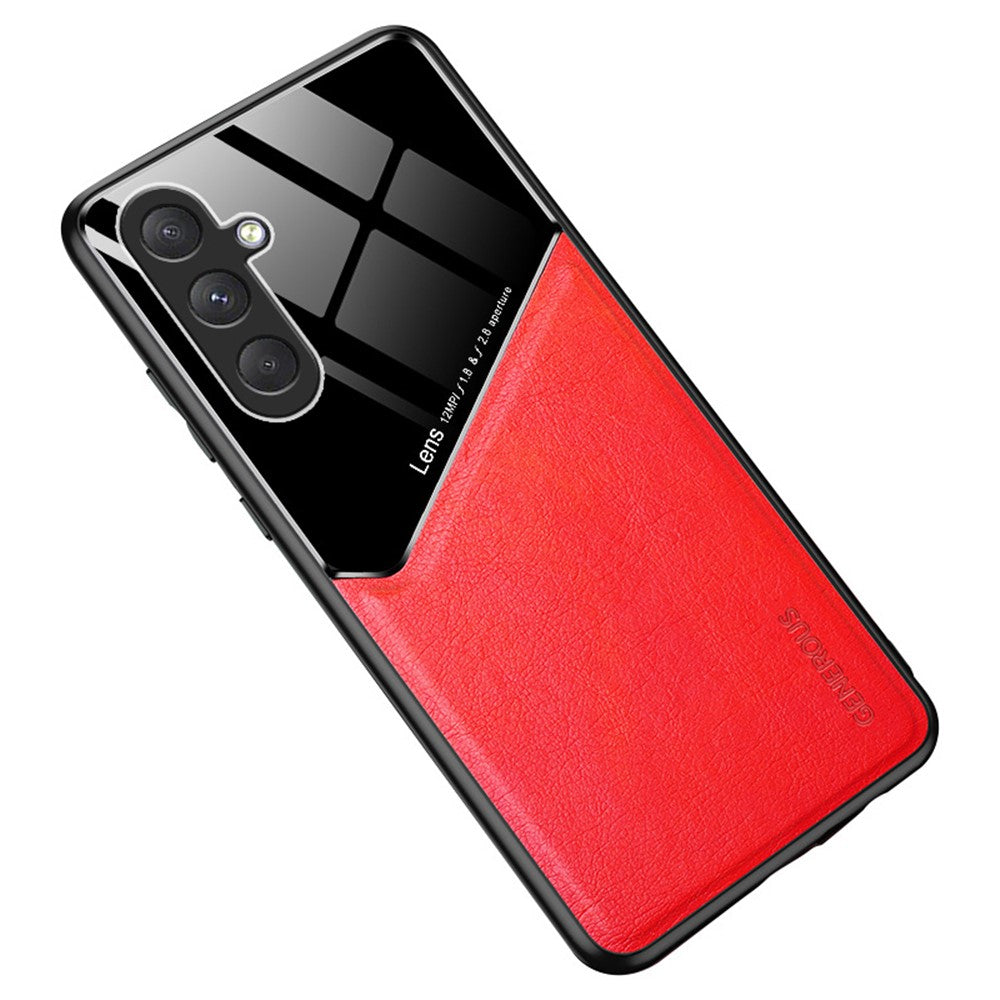 For Samsung Galaxy M54 5G / F54 5G Case Precise Cutout Leather Coated TPU+PC Phone Cover - Red