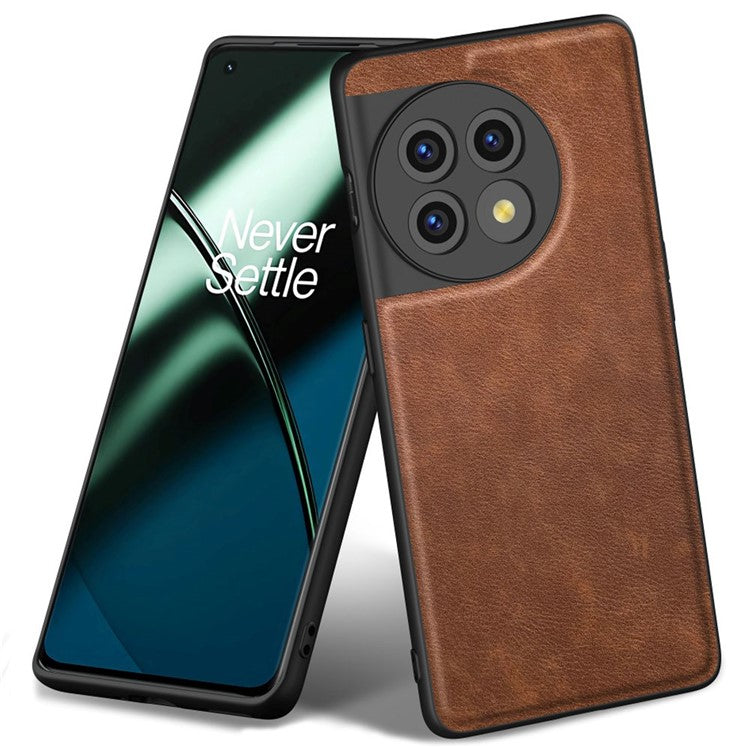 For OnePlus 11 5G PU Leather+TPU+PC Phone Cover Retro Anti-scratch Cell Phone Case - Brown