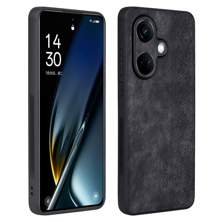 AZNS For Oppo K11 5G / OnePlus Nord CE3 5G Case Imprinted PU Leather+TPU Phone Cover - Black