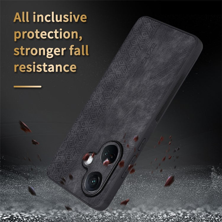 AZNS For Oppo K11 5G / OnePlus Nord CE3 5G Case Imprinted PU Leather+TPU Phone Cover - Black