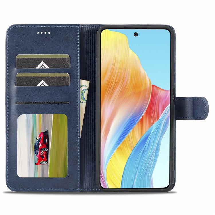 LC.IMEEKE For Oppo A38 4G / A18 4G Case Calf Texture Wallet Phone Leather Cover - Blue