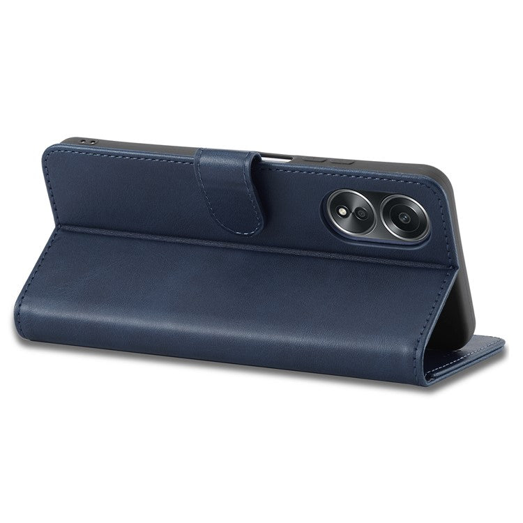 LC.IMEEKE For Oppo A38 4G / A18 4G Case Calf Texture Wallet Phone Leather Cover - Blue