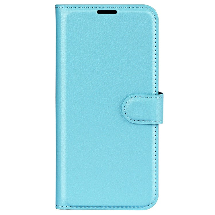 For Samsung Galaxy A25 5G (Global) (161.0 x 76.5 x 8.3mm) Case Slim-Fit Wallet Phone Shell Litchi Texture Leather Stand Cover - Blue