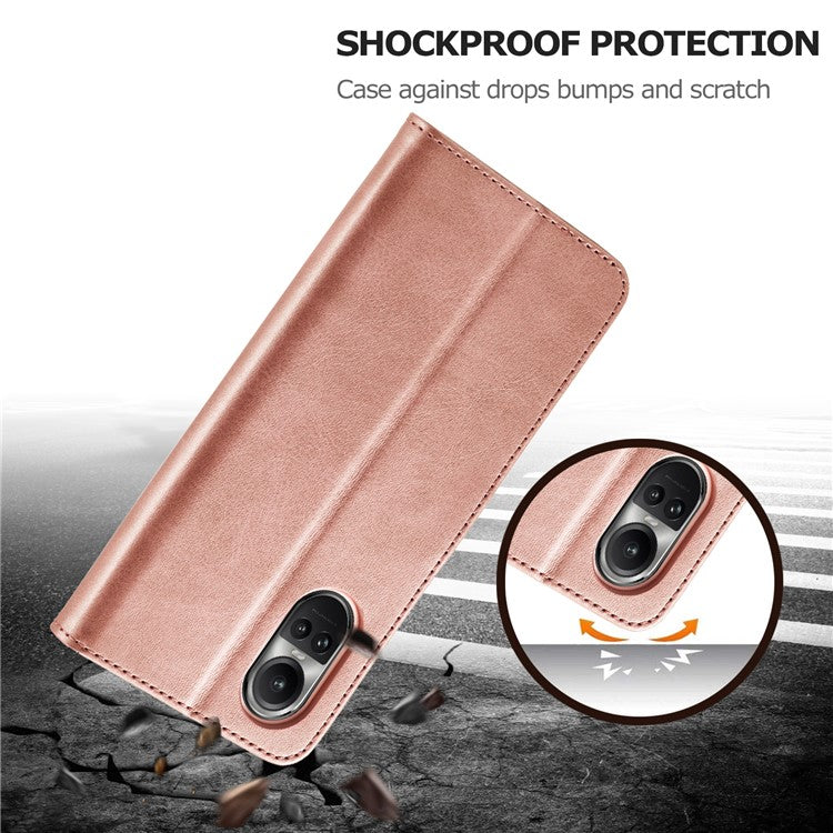 LC.IMEEKE For Oppo Reno10 Pro 5G (Global) / Reno10 5G (Global) Case PU Leather Stand Phone Wallet Cover - Rose Gold