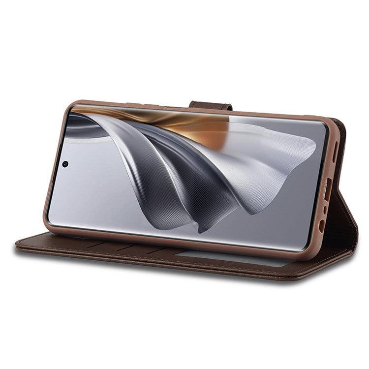 LC.IMEEKE For Oppo Reno10 Pro 5G (Global) / Reno10 5G (Global) Case PU Leather Stand Phone Wallet Cover - Brown