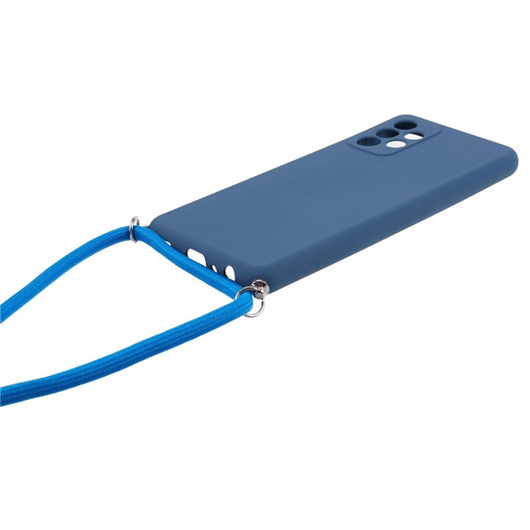 For Samsung Galaxy A52 4G / 5G / A52s 5G Case Precise Cutout TPU Cover with Long Lanyard - Sapphire