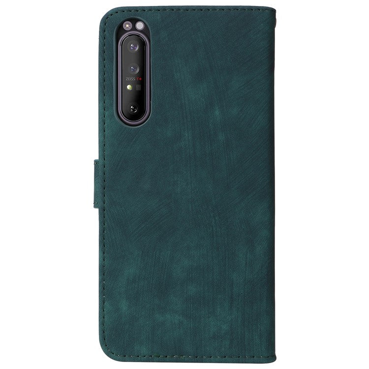 For Sony Xperia 1 II Case RFID Blocking Wallet Phone Stand Cover with Strap - Green