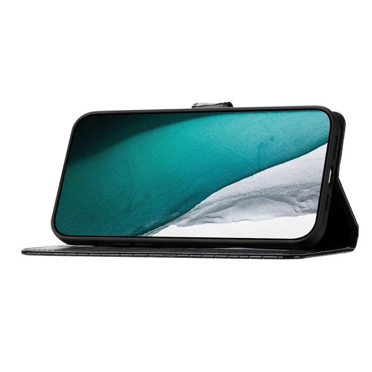 For Samsung Galaxy S25 / S24 Case Crocodile Texture Phone Leather Cover with Strap - Black