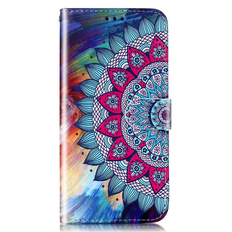 For Samsung Galaxy S24 Ultra Cover Flip Stand Stylish Pattern Leather Wallet Phone Case - Mandala Flower