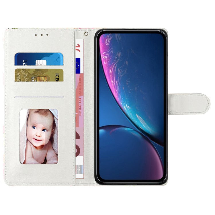 For Oppo A54 5G / A74 5G / A93 5G Case PU Leather 3D Pattern Wallet Phone Cover - Flowers