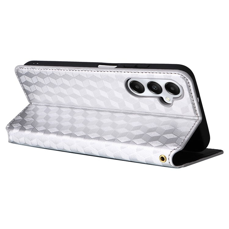 For Samsung Galaxy A05s 4G / M14 4G Case Magnetic Closing Leather Wallet Cover - Silver