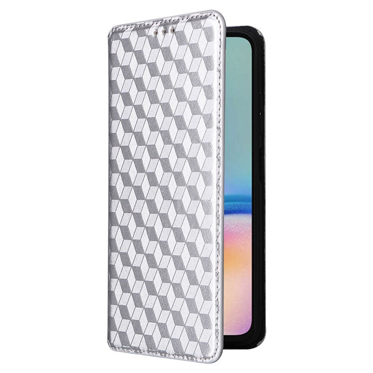 For Samsung Galaxy A05s 4G / M14 4G Case Magnetic Closing Leather Wallet Cover - Silver