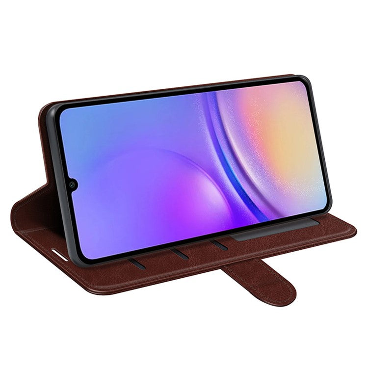 For Samsung Galaxy A05 4G Case Shockproof PU Leather Phone Cover - Brown
