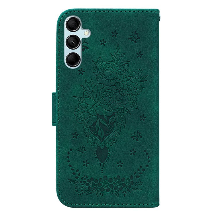 Imprinted Phone Cover for Samsung Galaxy A15 4G Case PU Leather Stand Phone Shell - Green
