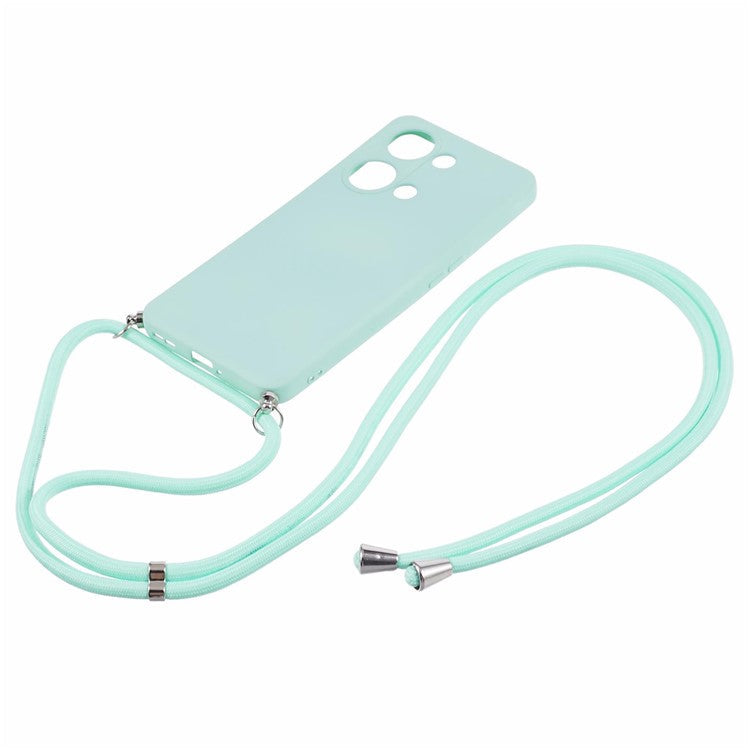 For OnePlus Ace 2V / Nord 3 5G Case TPU Fiber Lining Protective Phone Cover with Long Lanyard - Baby Blue